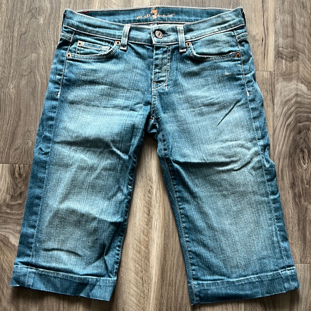 7 For All Mankind Denim Jean Short Capri